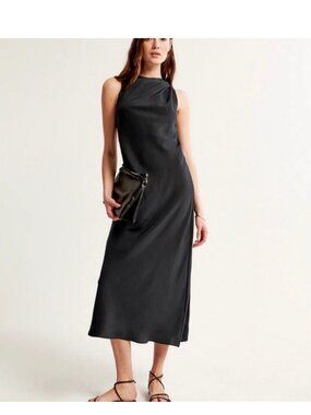 Abercrombie & Fitch | Dresses | Abercrombie Satin Cowl Back Slip Midi Dress  | Poshmark